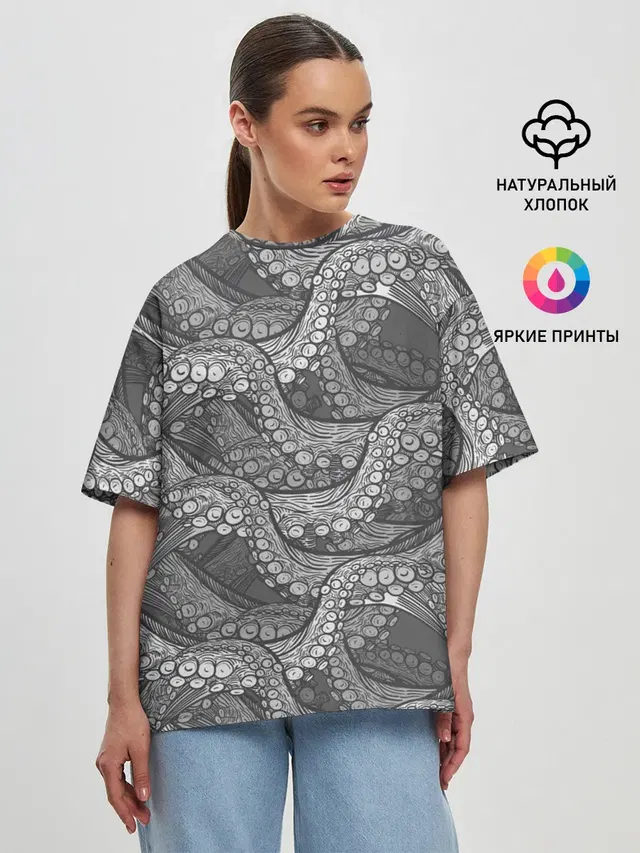 Женская футболка оверсайз