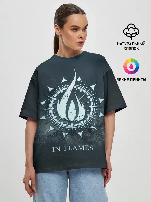 Женская футболка оверсайз с принтом «In Flames»