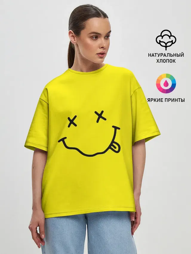 Женская футболка оверсайз с принтом «Nirvana»