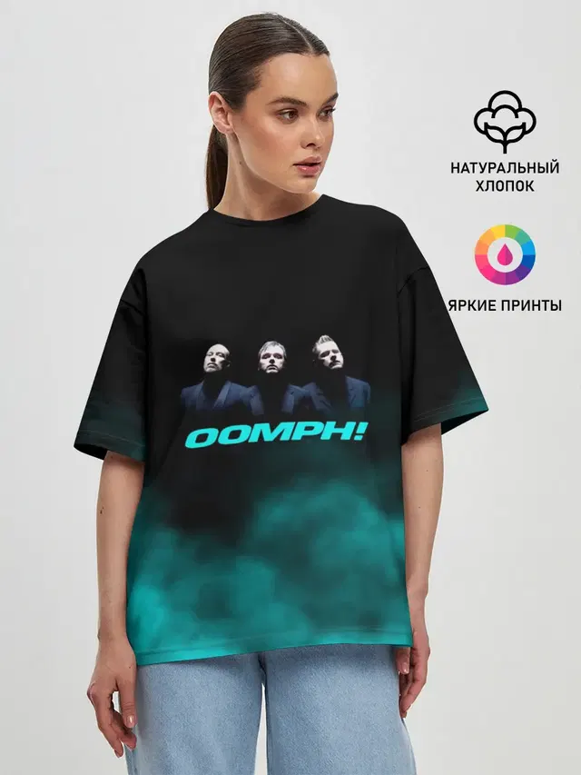 Женская футболка оверсайз с принтом «OOMPH»