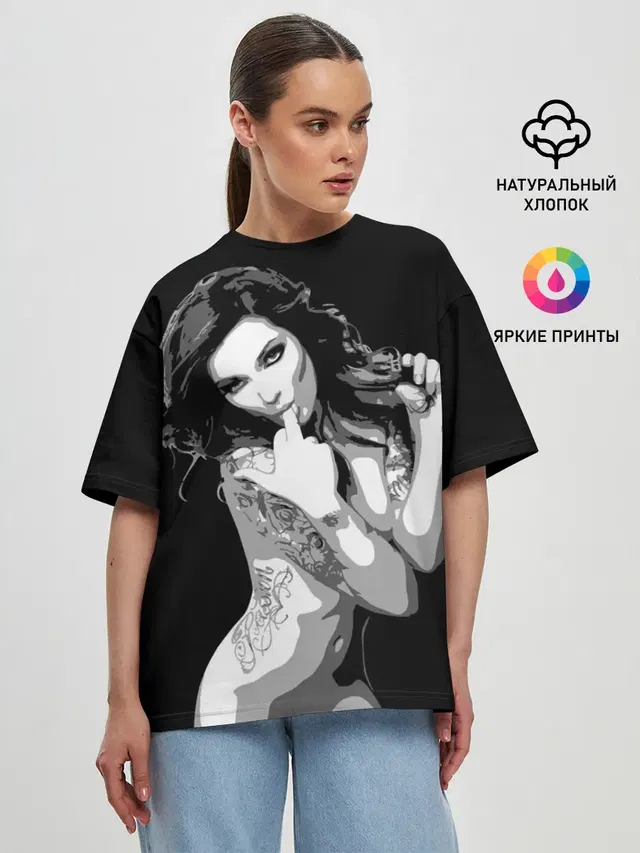 Женская футболка оверсайз