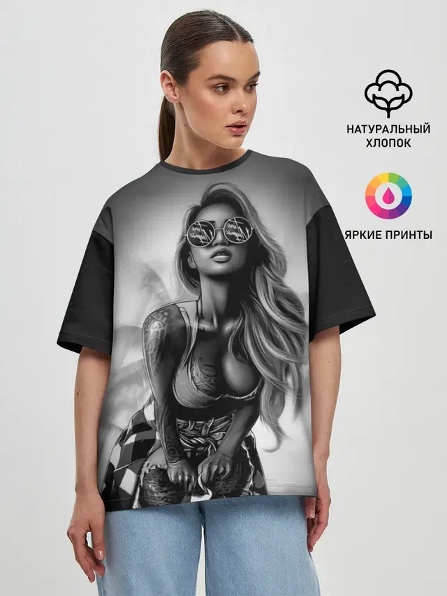 Женская футболка оверсайз