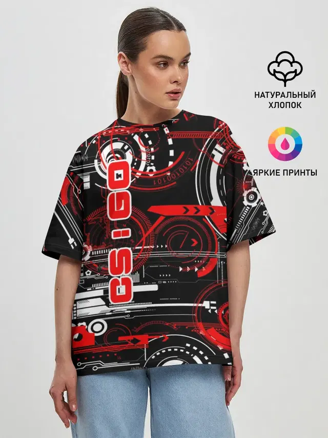 Женская футболка оверсайз