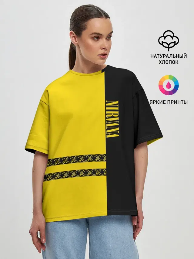 Женская футболка оверсайз с принтом «Nirvana Logo»