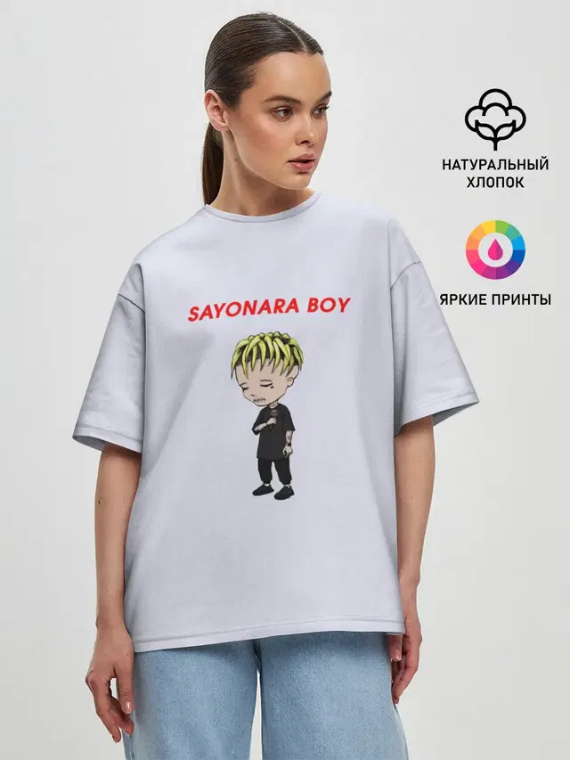Женская футболка оверсайз с принтом «Элджей — Sayonaraboy»