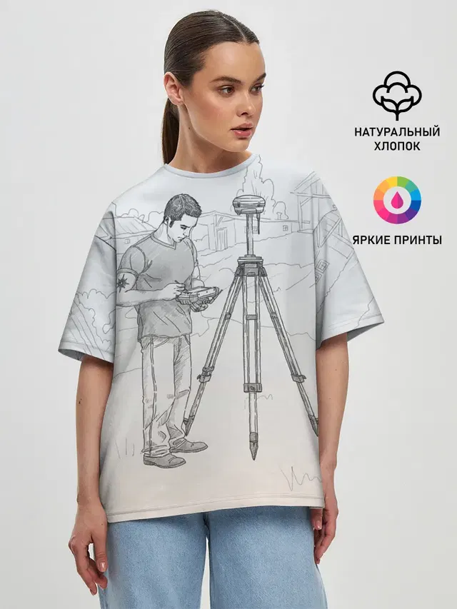 Женская футболка оверсайз