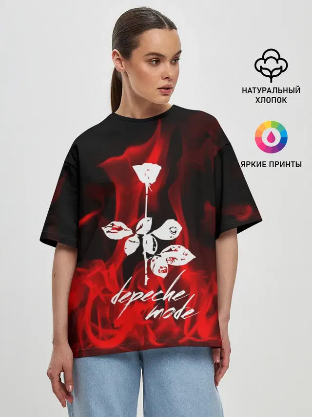 Женская футболка оверсайз с принтом «Depeche Mode»