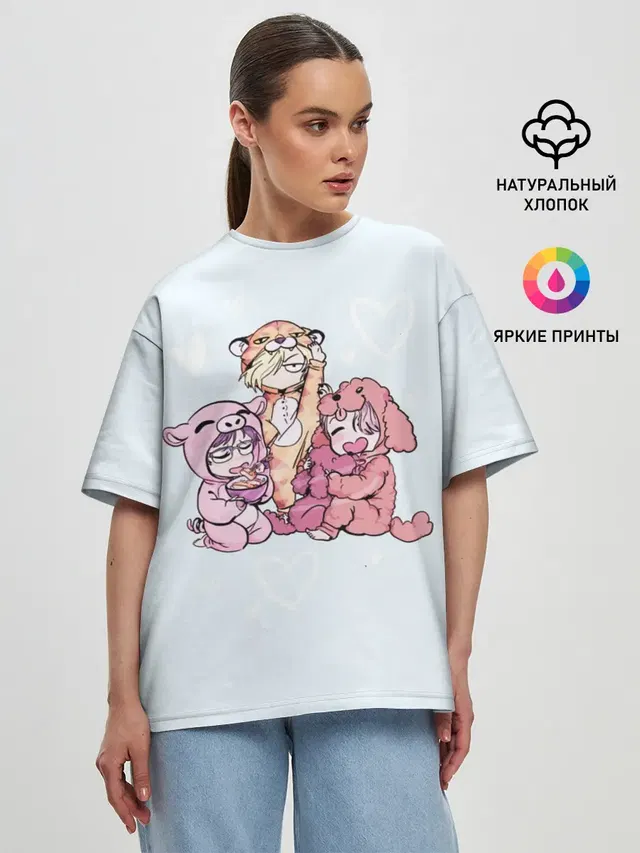 Женская футболка оверсайз