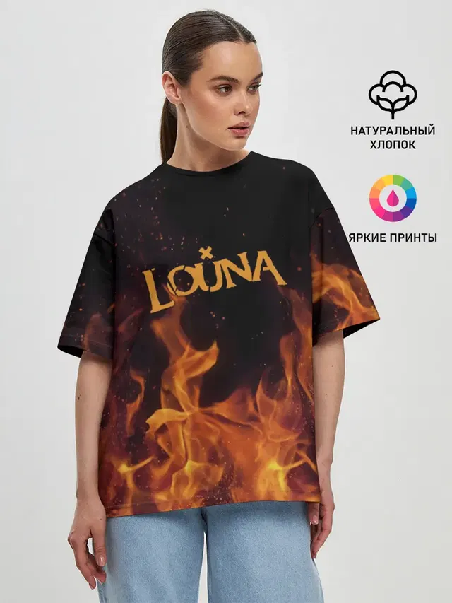 Женская футболка оверсайз с принтом «Louna»