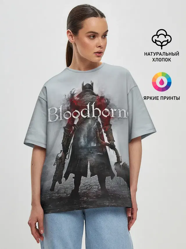 Женская футболка оверсайз с принтом «Bloodborne»
