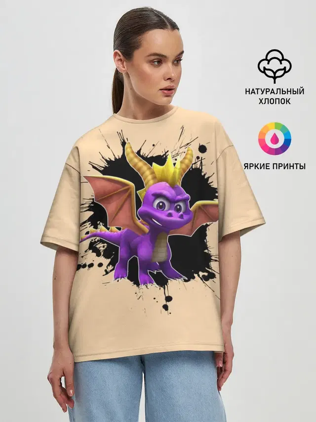 Женская футболка оверсайз с принтом «Игры — Spyro»
