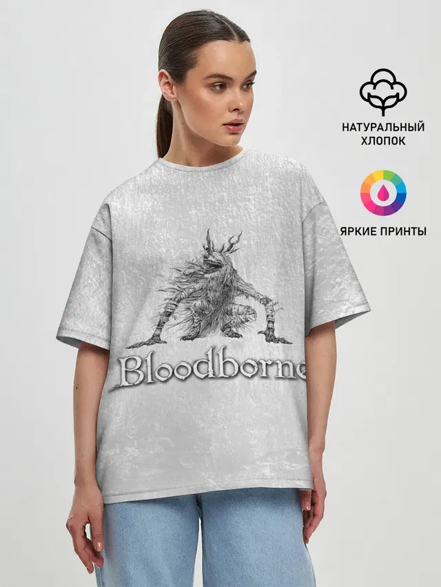 Женская футболка оверсайз с принтом «Bloodborne»