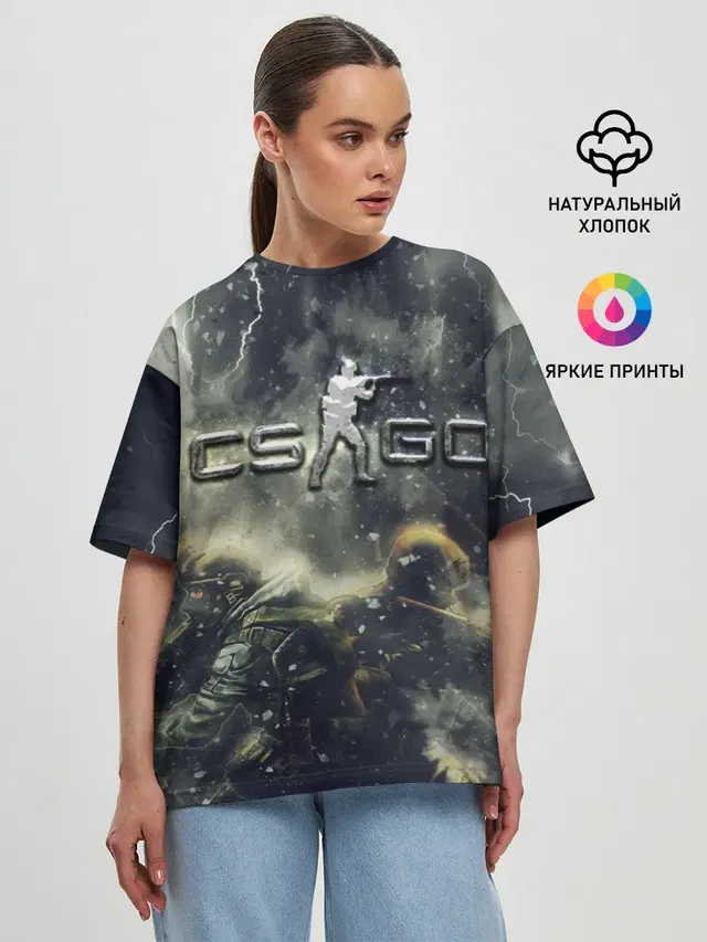 Женская футболка оверсайз