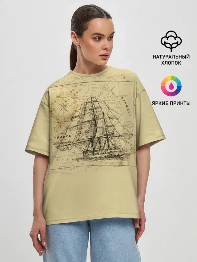 Женская футболка оверсайз