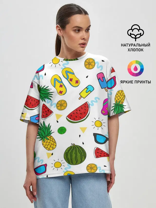 Женская футболка оверсайз