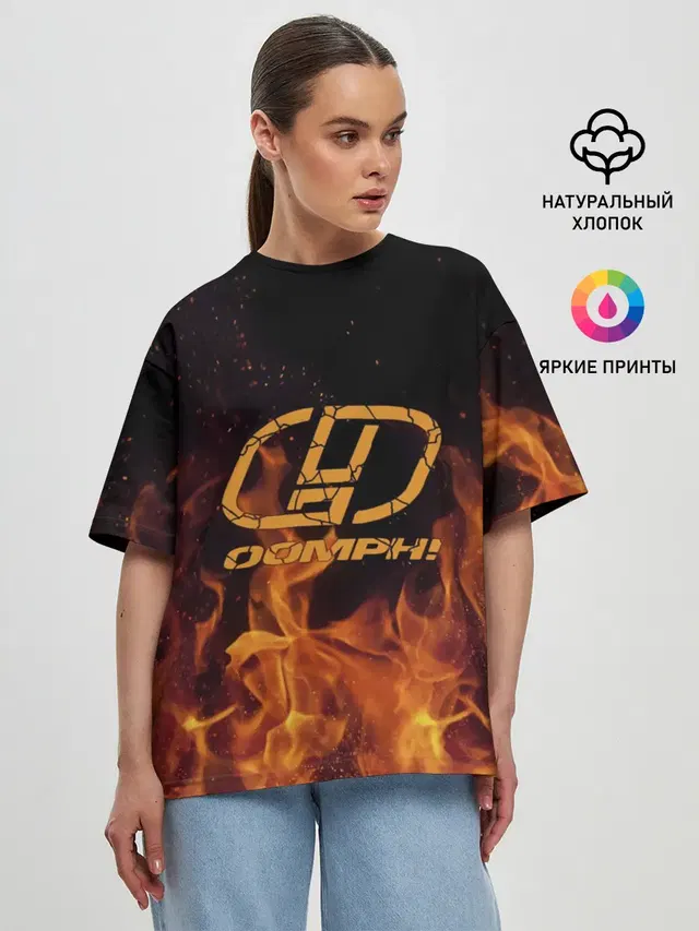 Женская футболка оверсайз с принтом «OOMPH»