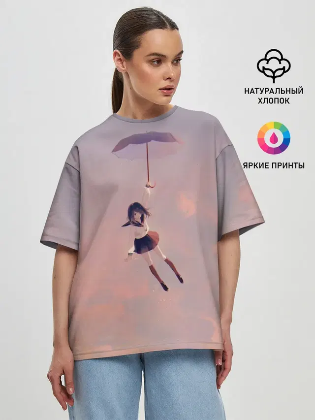 Женская футболка оверсайз
