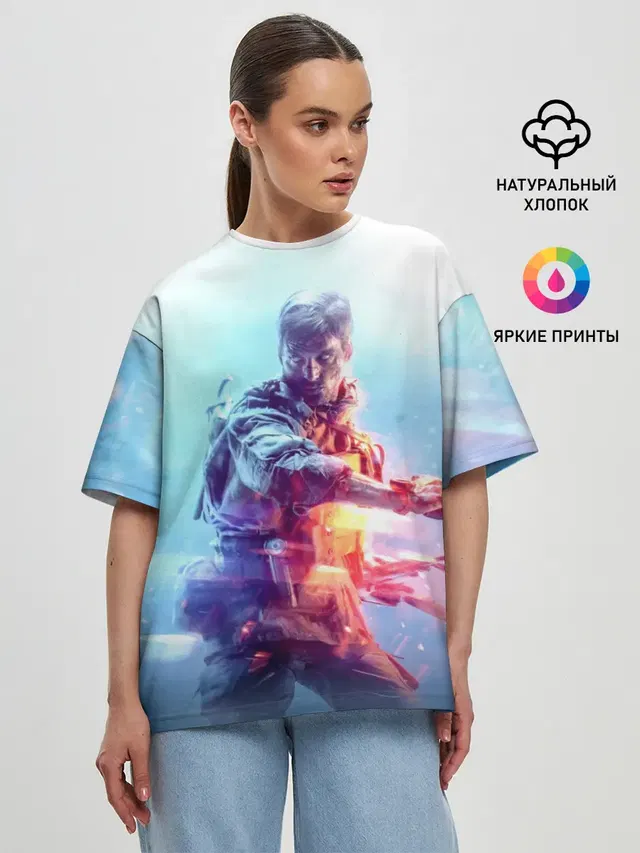 Женская футболка оверсайз