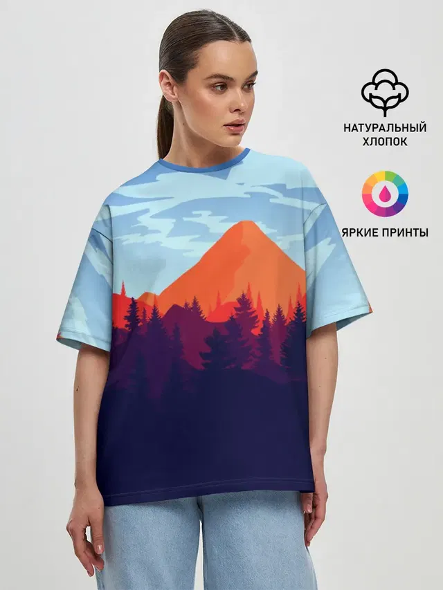 Женская футболка оверсайз с принтом «Игры — Firewatch collection»