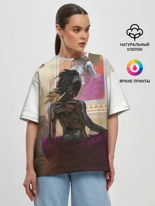 Женская футболка оверсайз