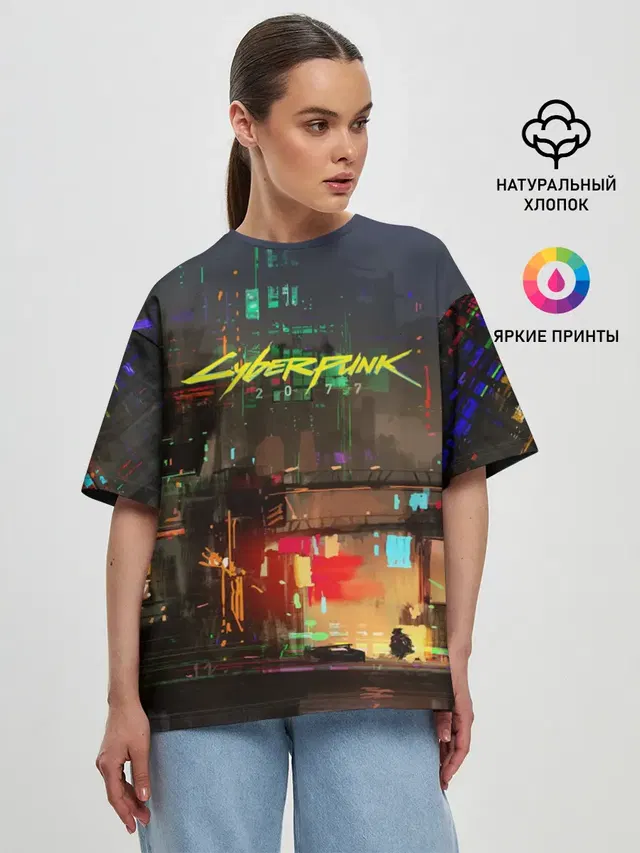 Женская футболка оверсайз