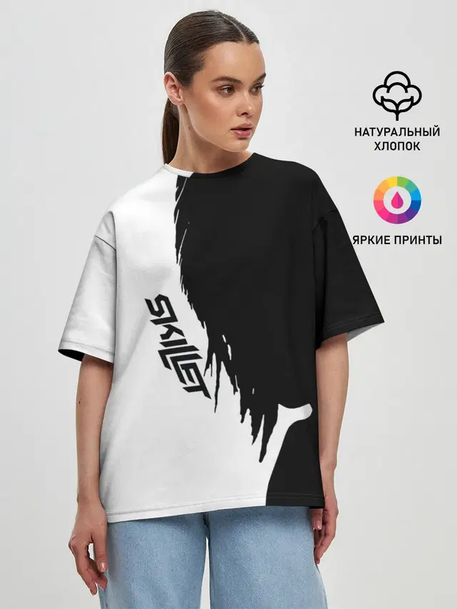 Женская футболка оверсайз с принтом «Silhouette»