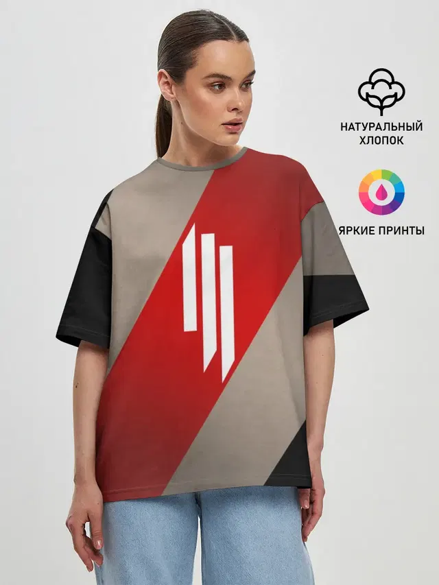 Женская футболка оверсайз с принтом «Skrillex»