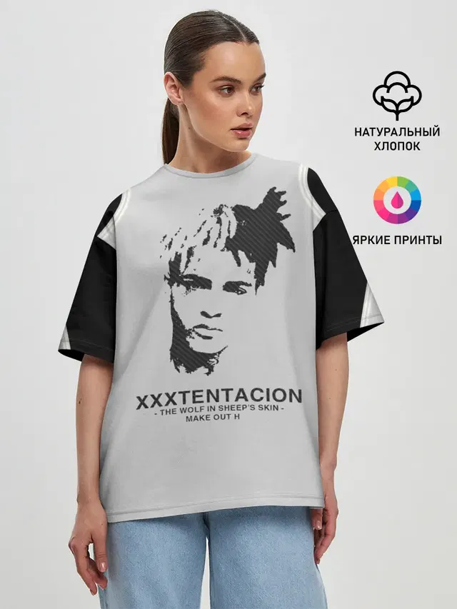 Женская футболка оверсайз с принтом «XXXtentacion»