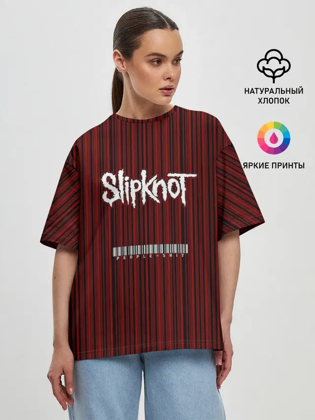 Женская футболка оверсайз с принтом «Slipknot»