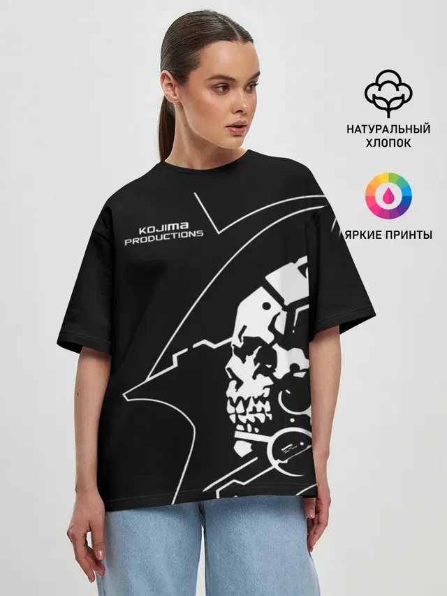 Женская футболка оверсайз с принтом «Ludens Kojima Productions»