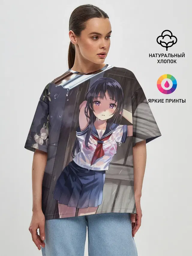 Женская футболка оверсайз