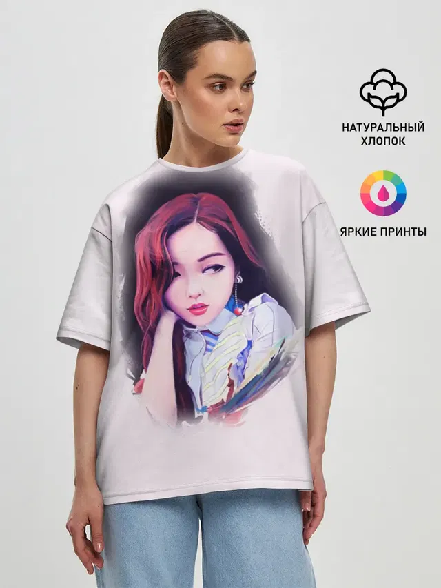 Женская футболка оверсайз