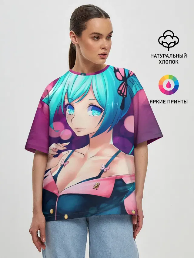 Женская футболка оверсайз