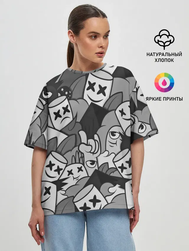 Женская футболка оверсайз