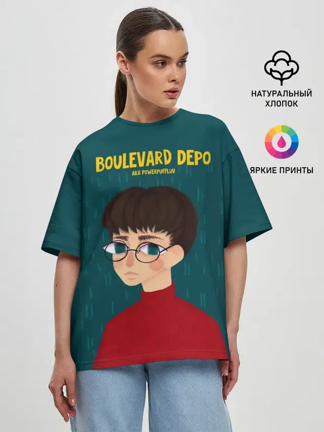 Женская футболка оверсайз с принтом «Boulevard Depo — Powerpuff Luv»