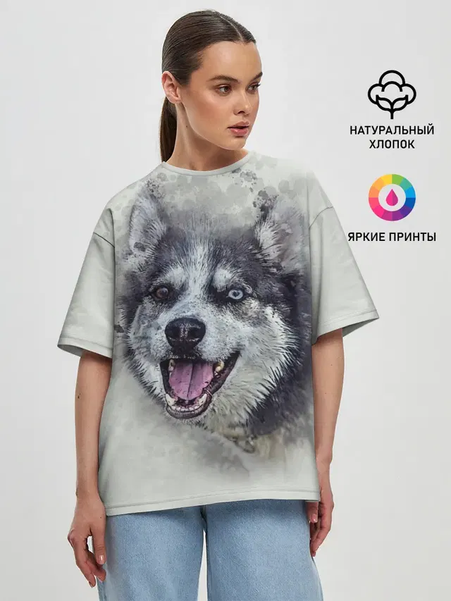 Женская футболка оверсайз