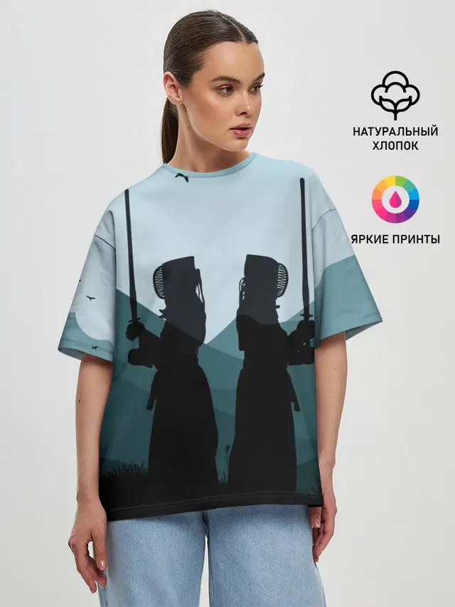 Женская футболка оверсайз