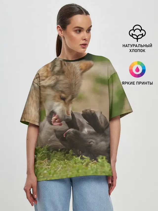 Женская футболка оверсайз