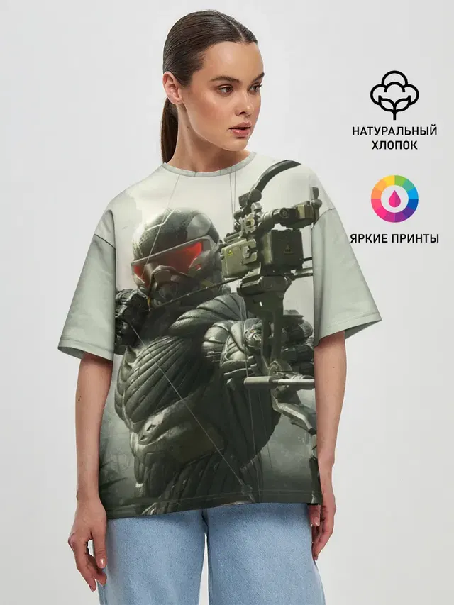 Женская футболка оверсайз с принтом «Игры — Crysis»