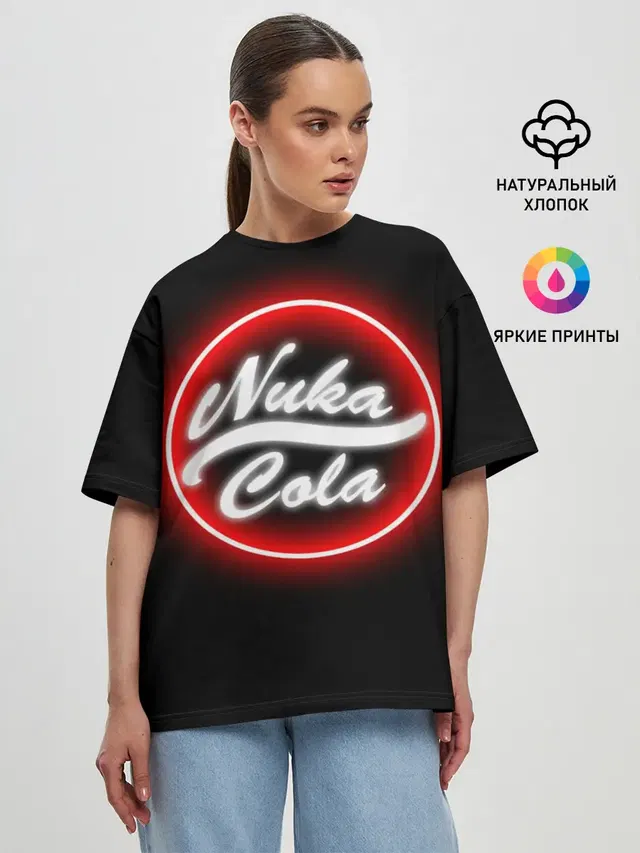 Женская футболка оверсайз с принтом «Nuka-Cola»