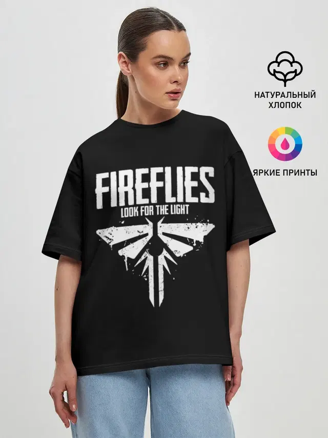Женская футболка оверсайз с принтом «The Fireflies»