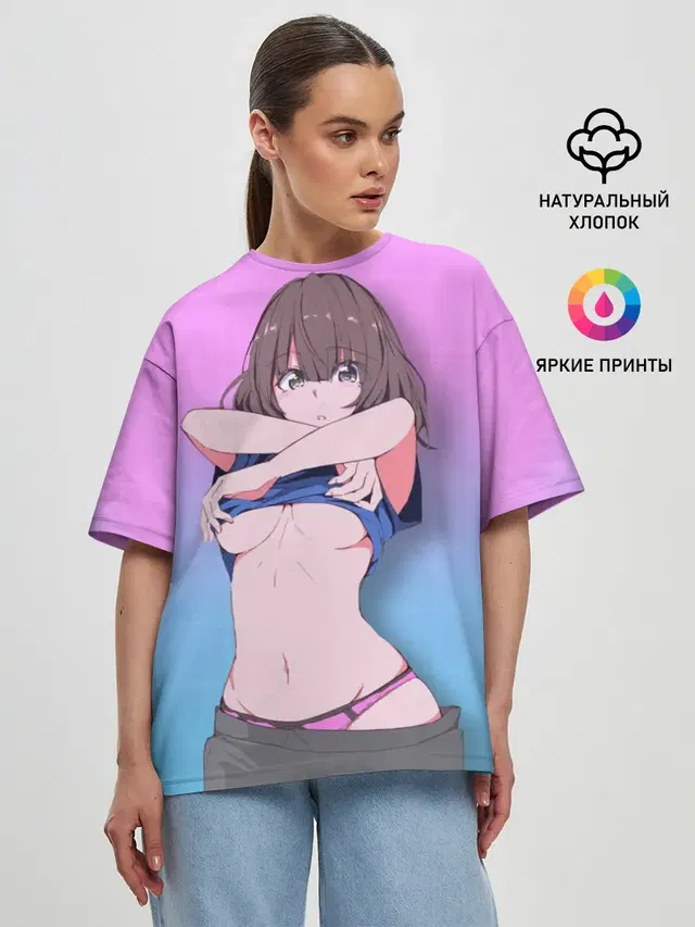 Женская футболка оверсайз
