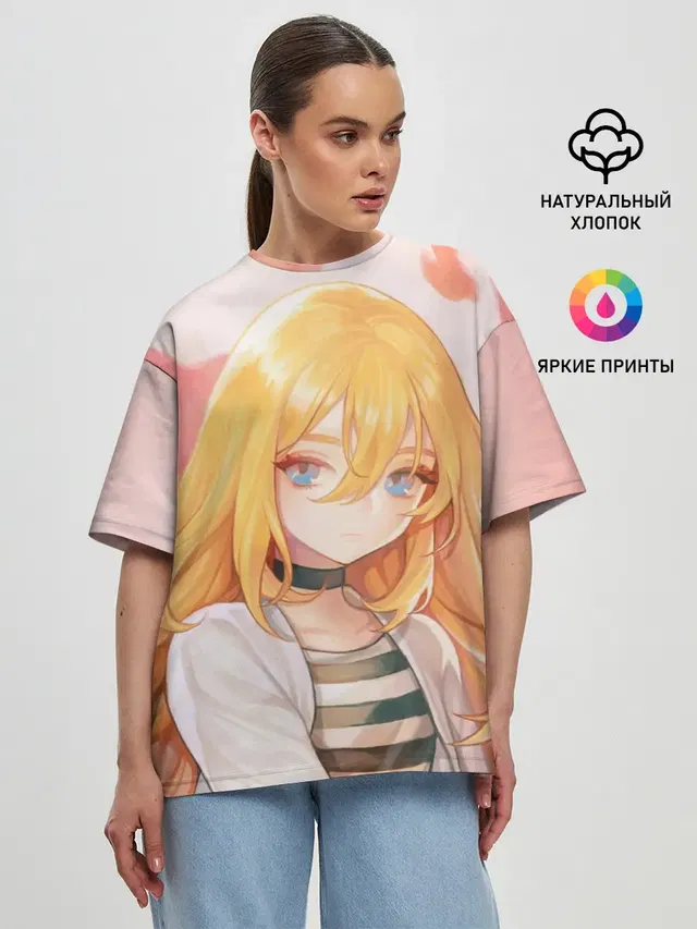 Женская футболка оверсайз