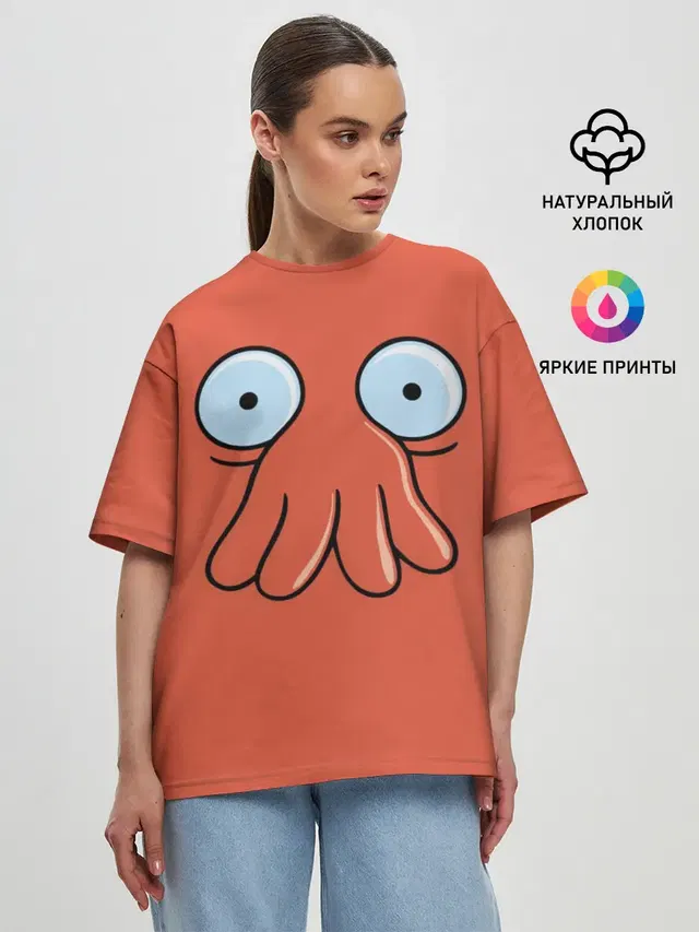 Женская футболка оверсайз с принтом «Futurama — Зойдберг»