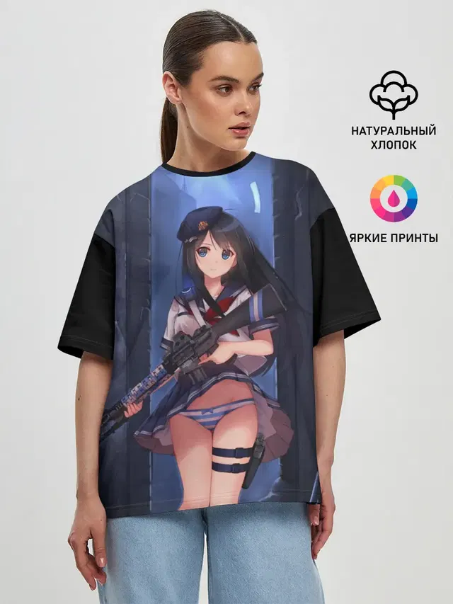 Женская футболка оверсайз