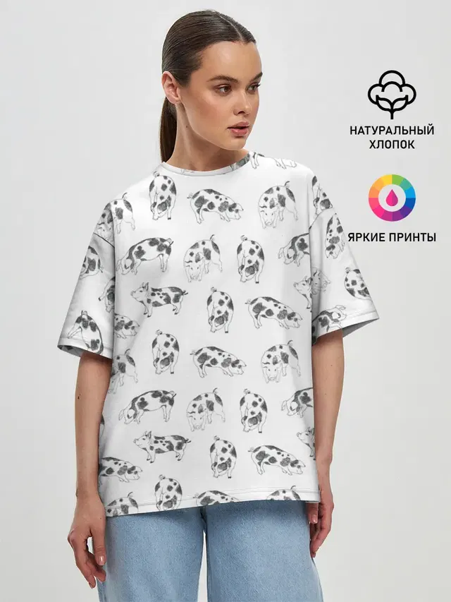 Женская футболка оверсайз