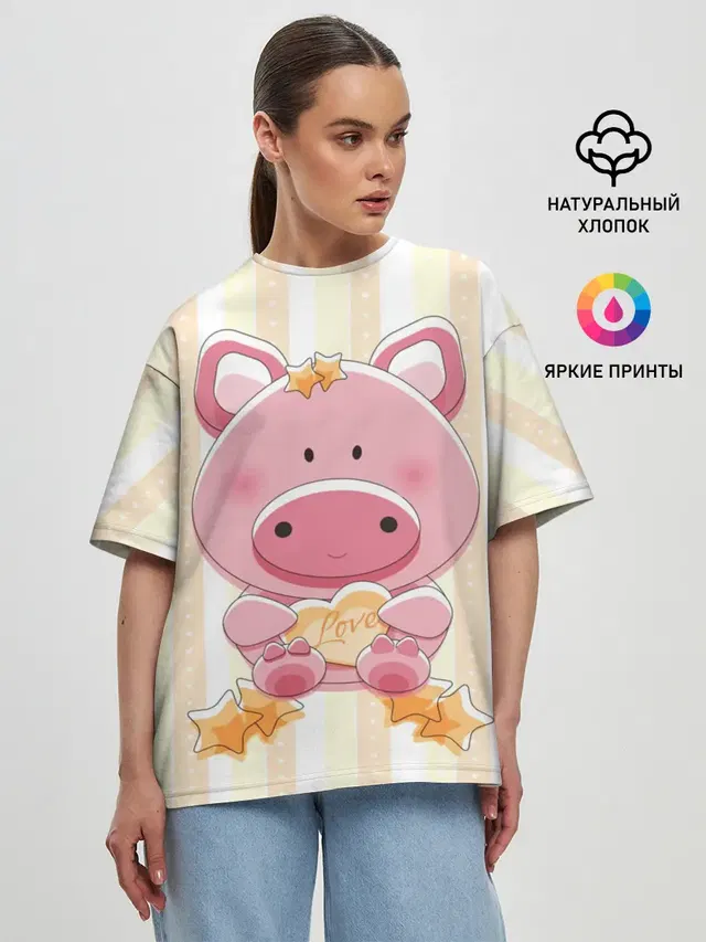 Женская футболка оверсайз
