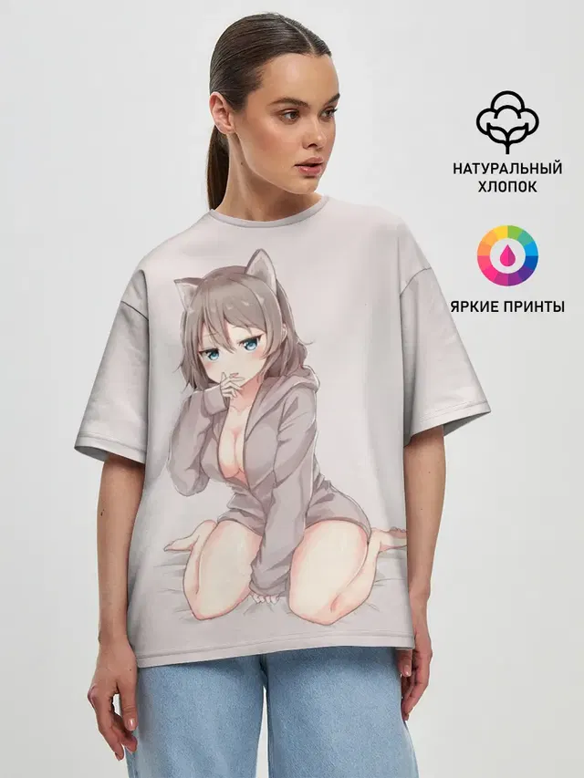 Женская футболка оверсайз