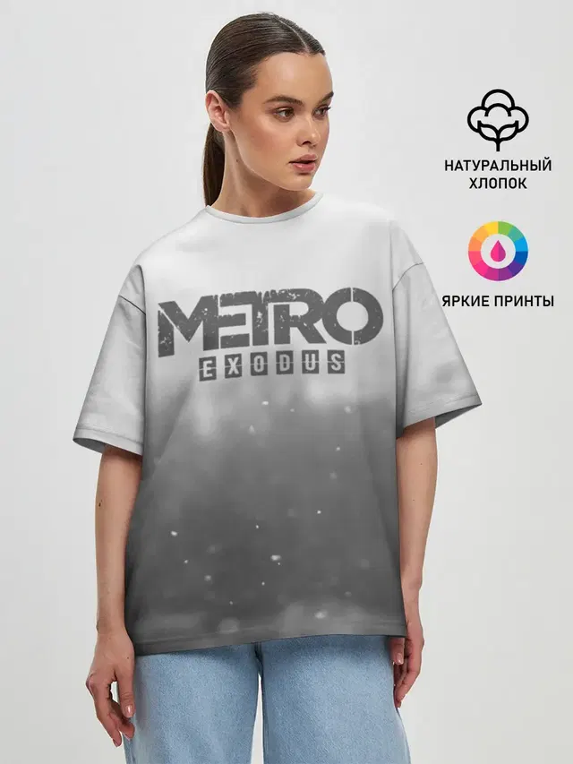 Женская футболка оверсайз с принтом «Metro Winter»