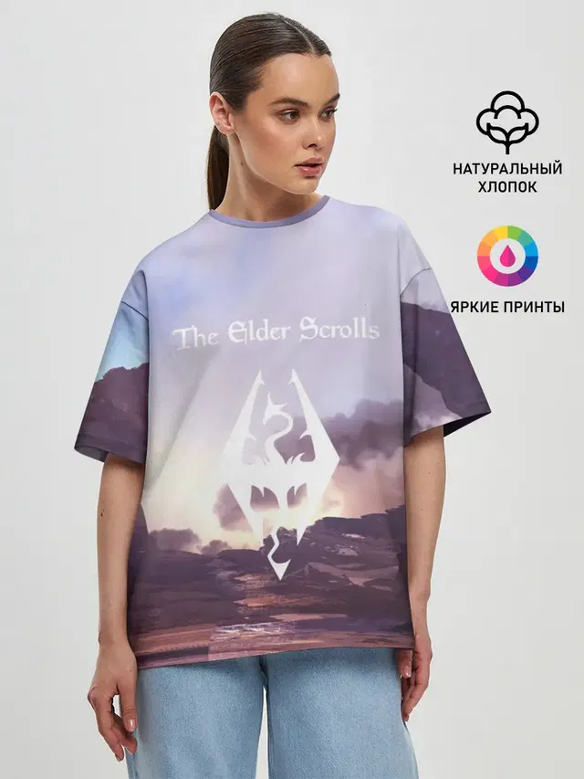 Женская футболка оверсайз с принтом «The Elder Scrolls»